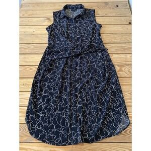 Alfani Button Front Sleeveless Shirt Dress Size 10 Women’s Black